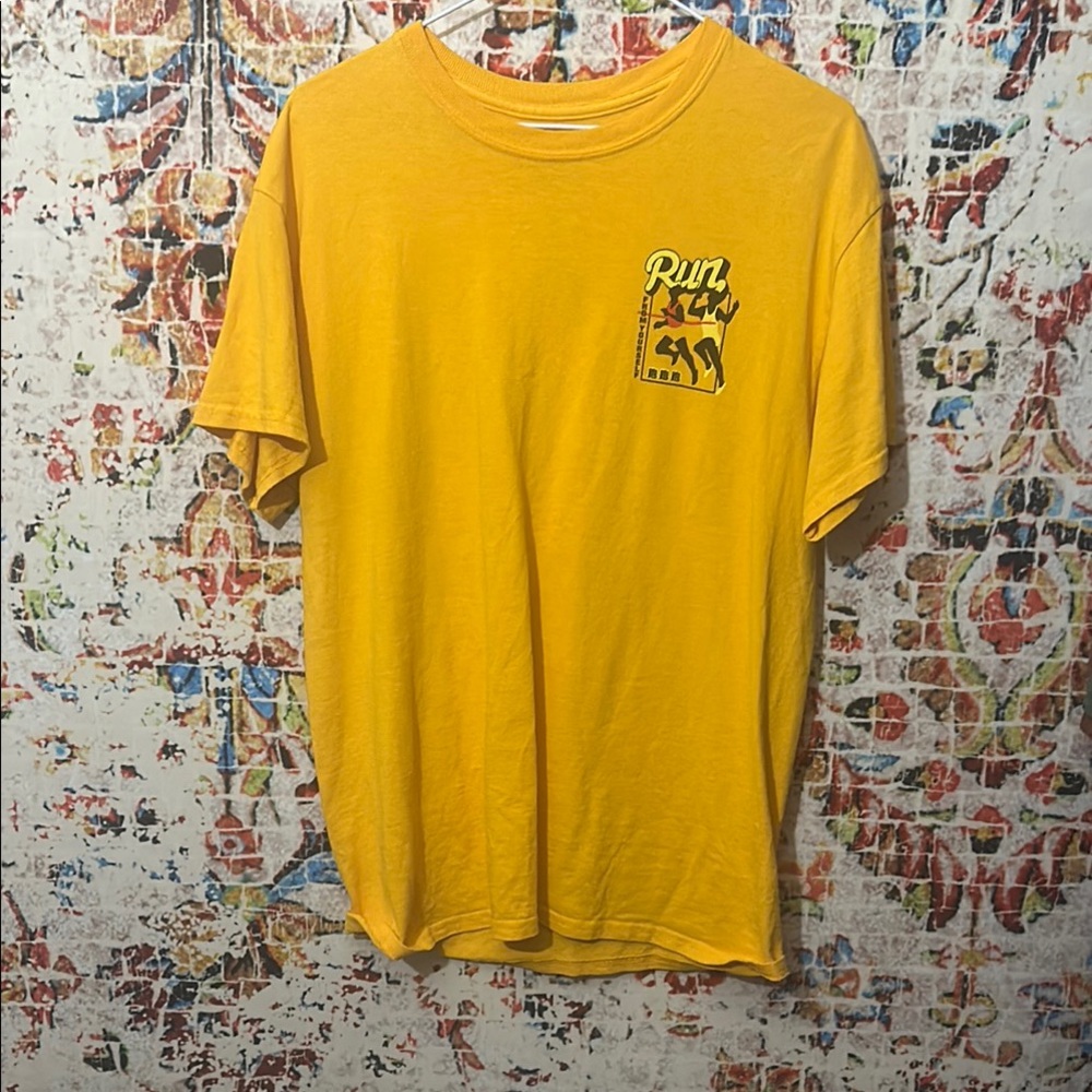 A-Lab Run from yourself Graphic Yellow T-Shirt